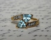 Vintage 10K Gold Aquamarine Ring