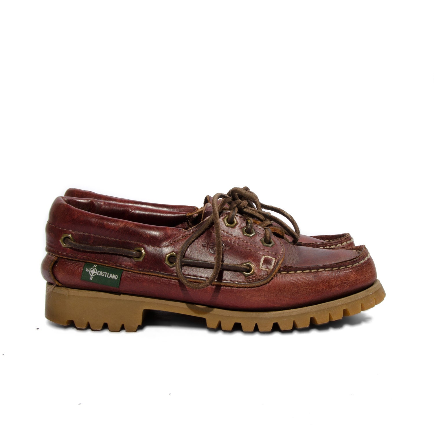 Rugged Eastland Boat Shoe Hikers in Oxblood Burgundy Leather Vibram Soles size 7 M