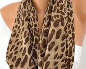 Leopard - Infinity Scarf Shawl Circle Scarf Loop Scarf Gift -fatwoman