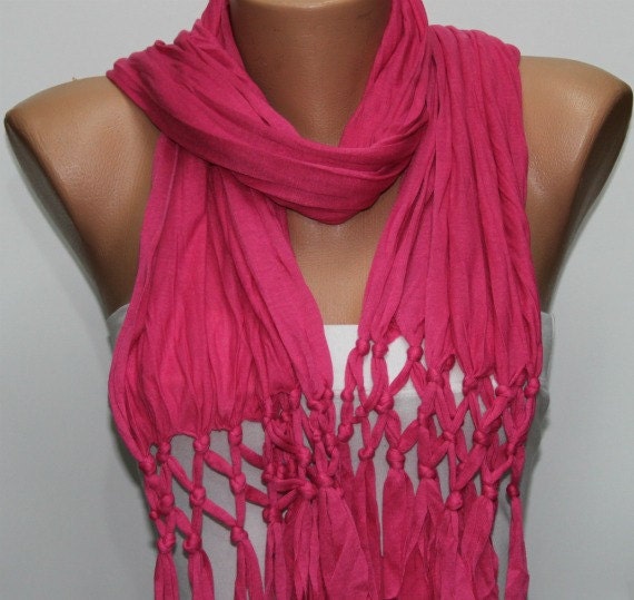 Hot Pink - Shawl Scarf -  Cowl