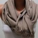 Beige  Scarf Pashmina Shawl  Scarf  - bridesmaids gift -  fatwoman