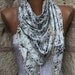 Women Shawl Scarf - Cowl with Lace - white