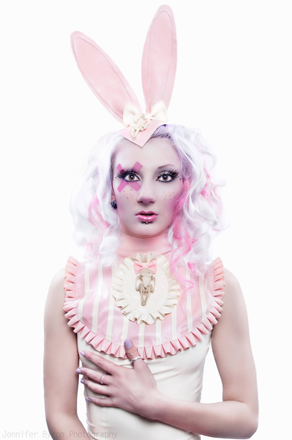Latex bunny ear fascinator hat