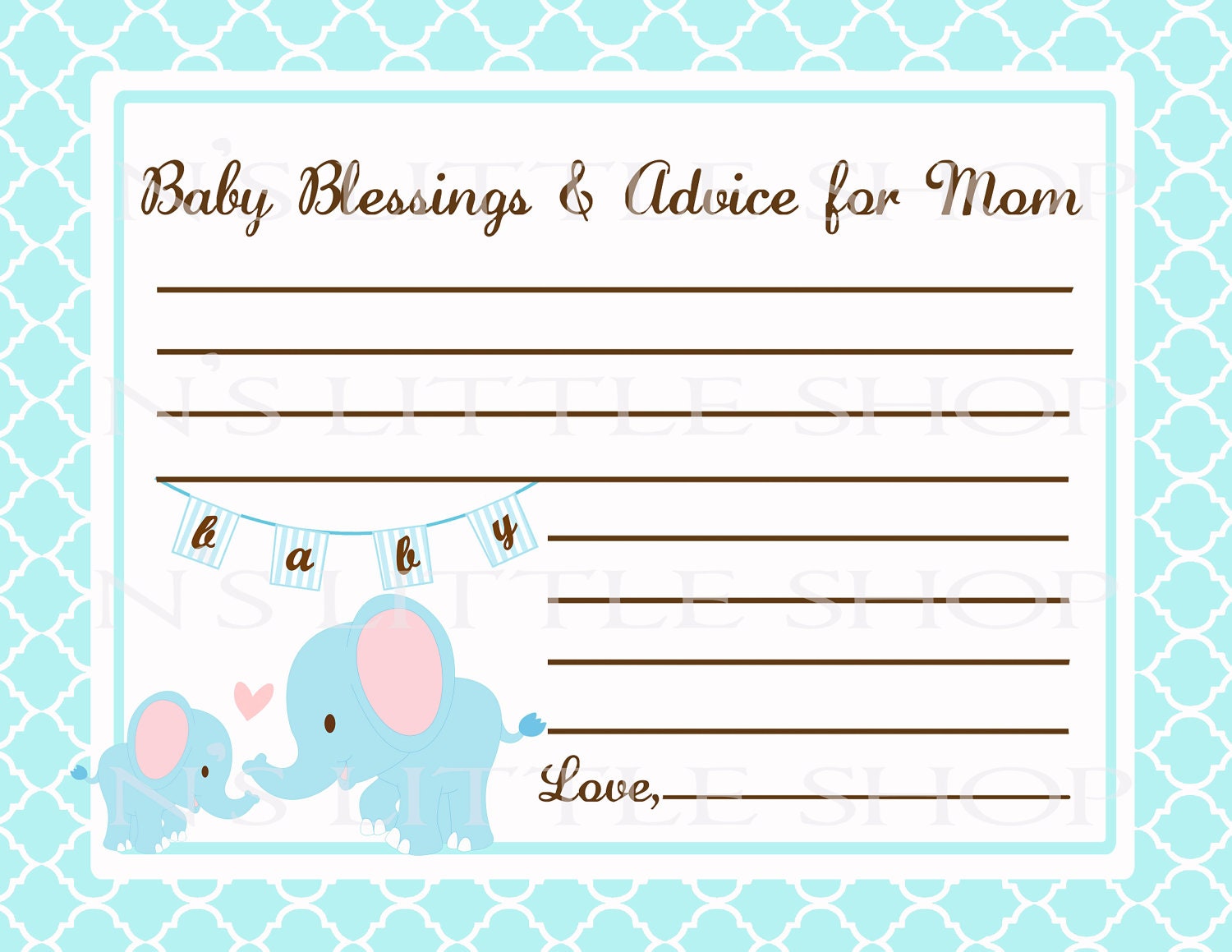 items-similar-to-elephant-baby-shower-advice-card-for-the-mom-to-be