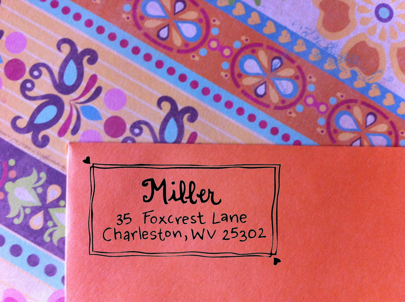 CUSTOM Hand Calligraphy Return Address Stamp -  Great for Housewarming, Wedding, Baby Gifts