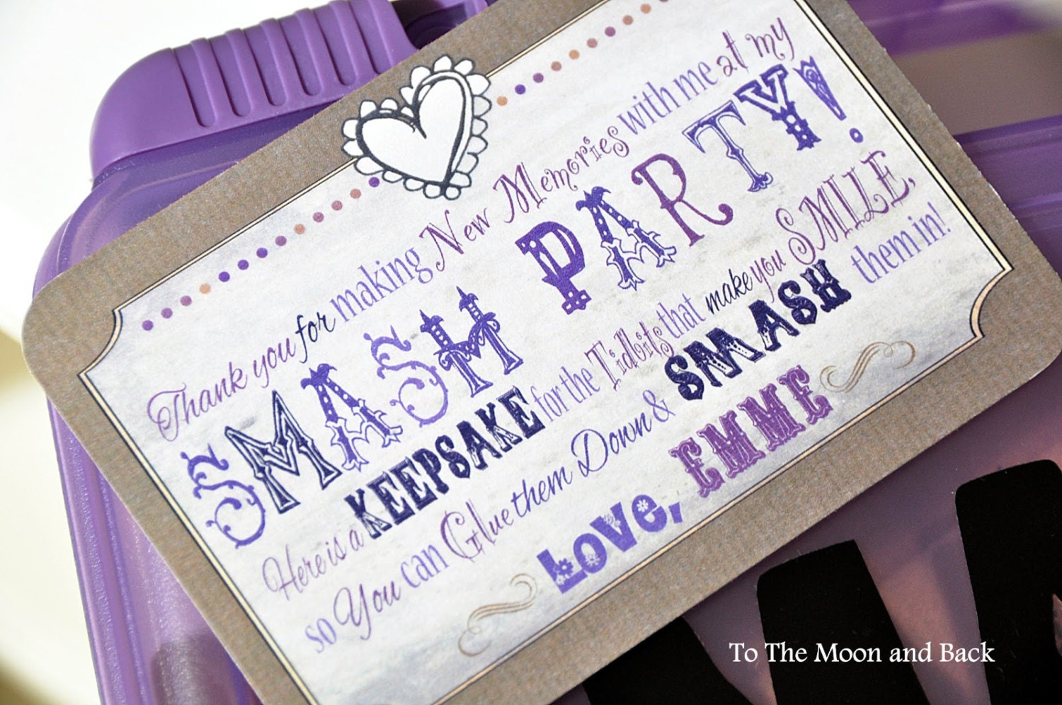 Smash Party Thank You Cards - Girls Birthday Party - DIY PRINTABLE FILE by Sassaby Il_570xn