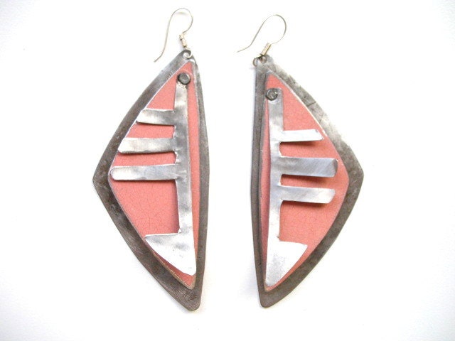 abstract modern salvaged metal earrings /  WARRIOR WAY