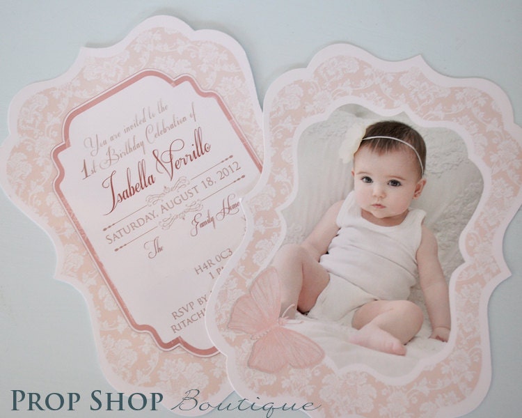 Girls Butterfly Princess Ornate Birthday Invitation Il_170x135