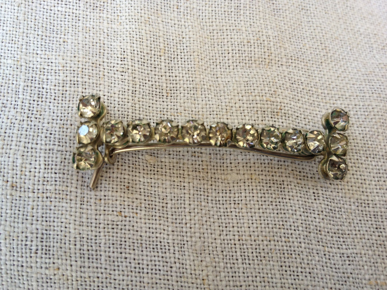 vintage 1940s Rhinestone hair barrette