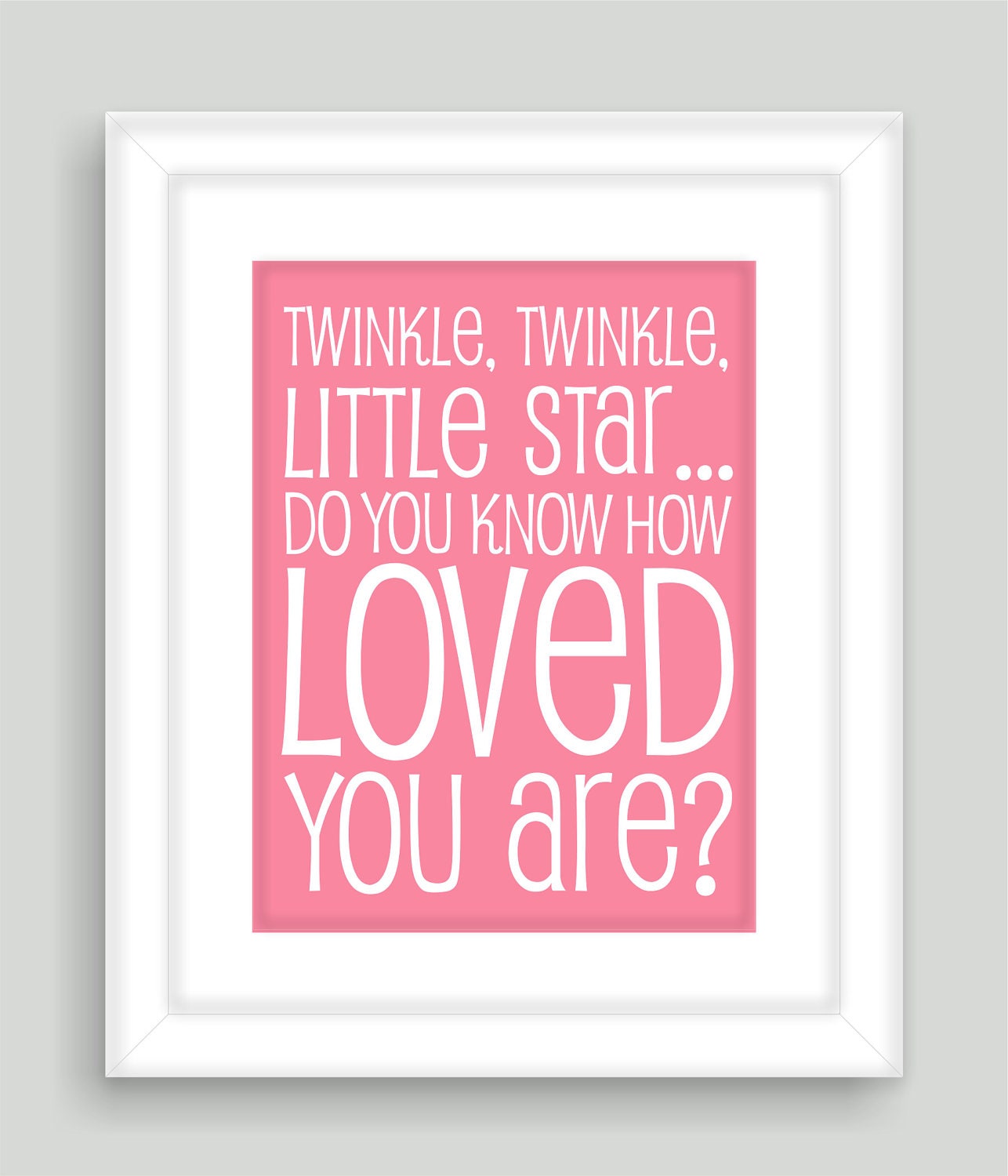 Twinkle, Twinkle Little Star Quote Modern Art Print Typography 8x10 Nursery wall decor, Kids Wall Art, Playroom wall art