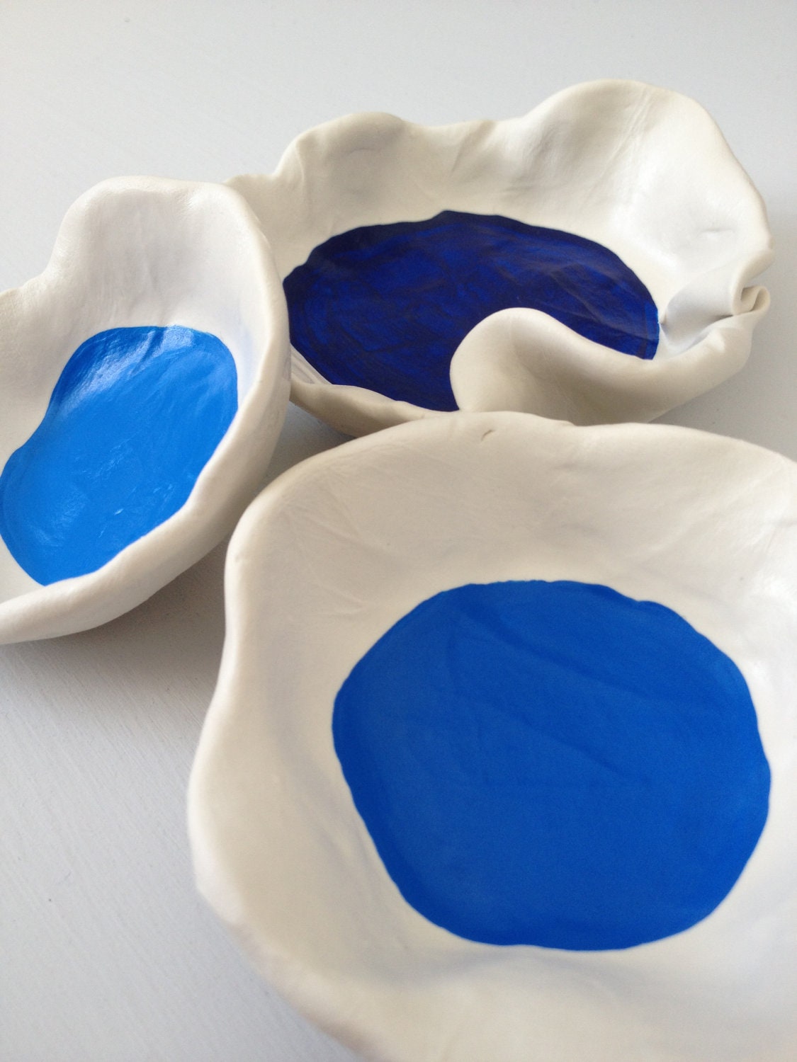 Pantone 2013 Monaco Blue - set of 3 ombre nesting bowls, ombre decor, blue home decor