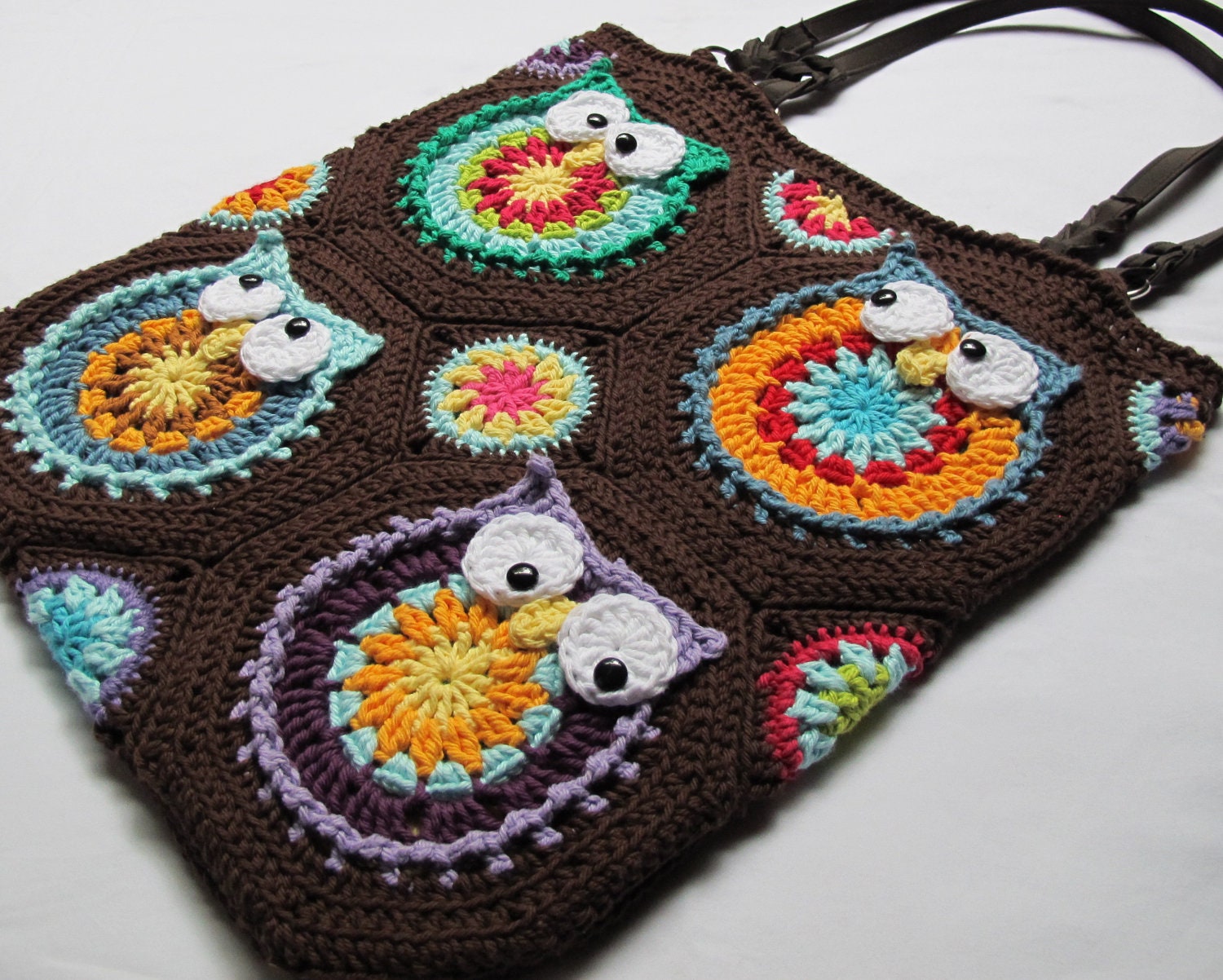 CROCHET PATTERN - Owl Tote'em - a CoLorFuL owl tote - Instant PDF Download