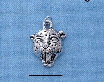 1 silver plated JAGUAR HEAD Charm  ( Free Combined Shipping )