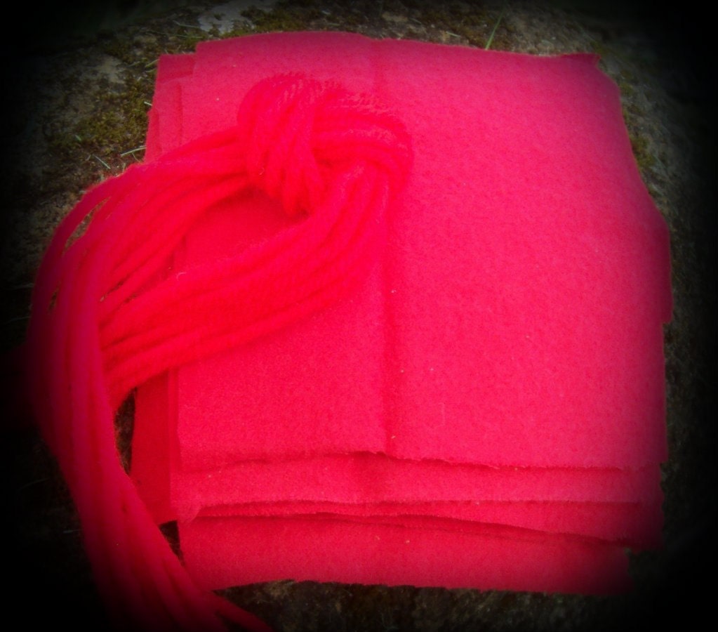 Red Flannel Mojo Bag squares / Smudged, blessed and purified / hoodoo, voodoo, rootwork, folk magic, wicca