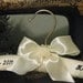 Embroidered Wedding Hanger in Ivory Cream Satin with Ivory Satin bow