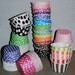 60 Treat Portion Candy Nut  cups - Paper Polka Dot Stripe party Baking cupcake liners  muffin cups Ice cream  dessert cups - YOU PICK COLORS