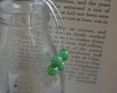 Silver Earrings - Silver Arc Earrings Green Jade