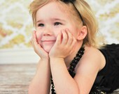 Flower Headband, Baby Flower Headband, Girl Headband, Newborn Headband, Photography Prop - Black