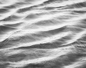 Black and White Photography - water ripples ocean sea grey gray abstract print lake monochromatic wall art - 8x10 Photograph, "Wash Over Me"