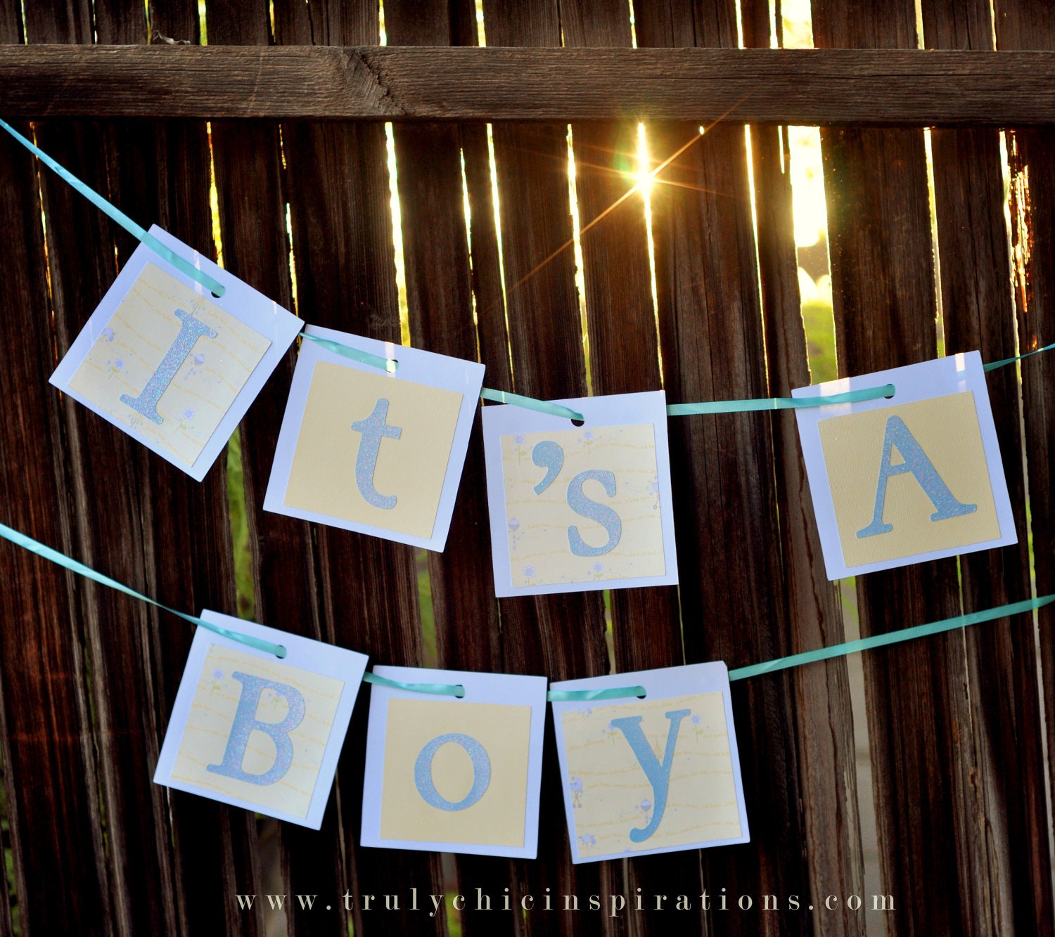 Baby Shower Banner- It's A Boy Sign- Baby Blue Il_570xn