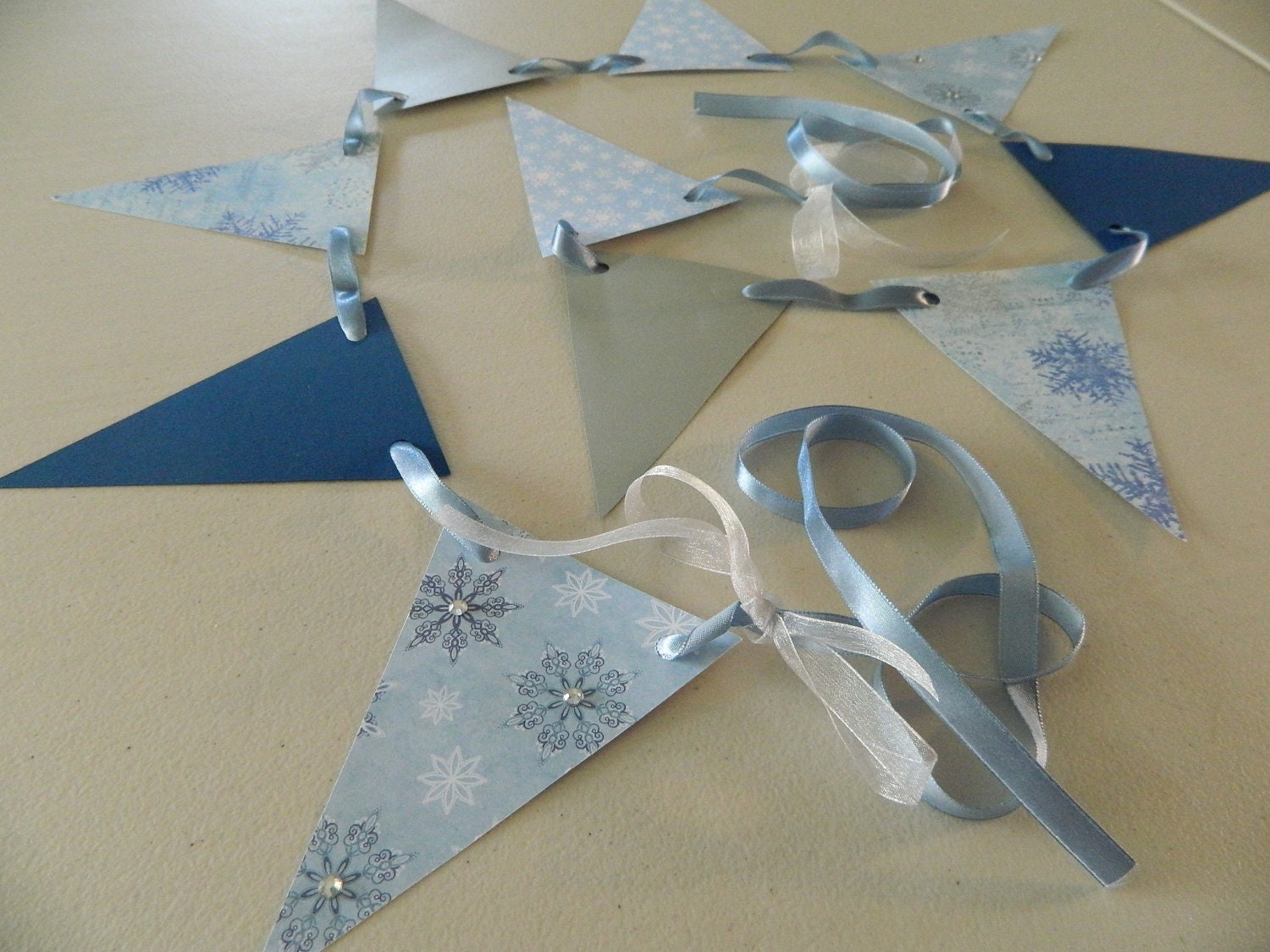 Paper Garland Christmas Decorations Winter Garland Let it Snow Bunting-Teachers Classroom Winter Decor Snowflake Paper Garland- Photo Prop Il_570xn