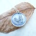 Wax seal monogram initial necklace pendant jewelry made from fine silver, custom made to order