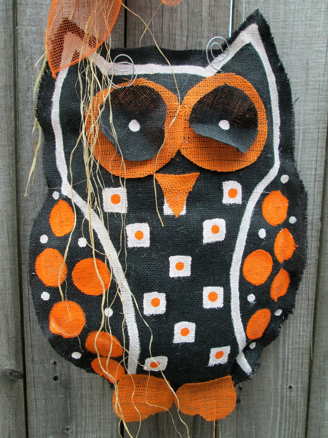 Owl Burlap Door Hanger Door Decoration