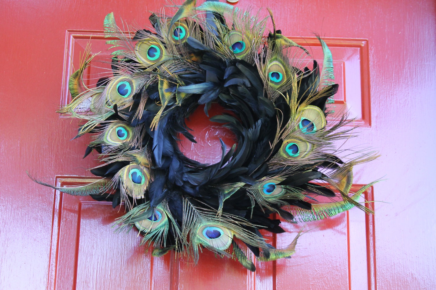 Peacock Feather Wreath By Bergettaart On Etsy