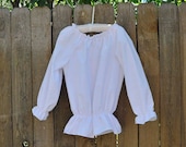 Women's White Pirate Shirt, blouse, Costume. SALE..eco-friendly, Women size XS, S, M, L