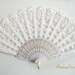 Lace wedding hand fan in IVORY, ecru victorian hand fan, for Bride and Bridesmaids, wedding bouquet alternative