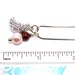 Silver Crystal Crescent Necklace - Pink and Brown Beaded Sorority Necklace - Half Moon - Celestial - Space - Greek Jewelry