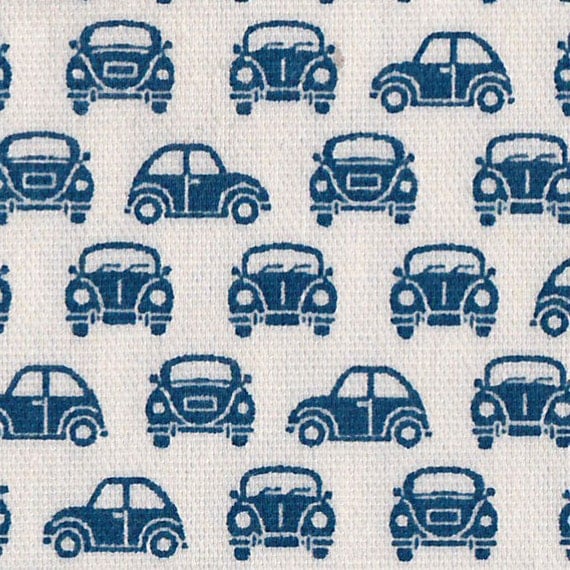 Cars white - Japanese Medium-Weight Cotton Fabric - Half Yard