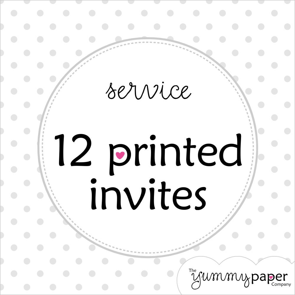 12 Printed Invites - 5x7 Invite Printing - Professional Printing Service Il_570xn