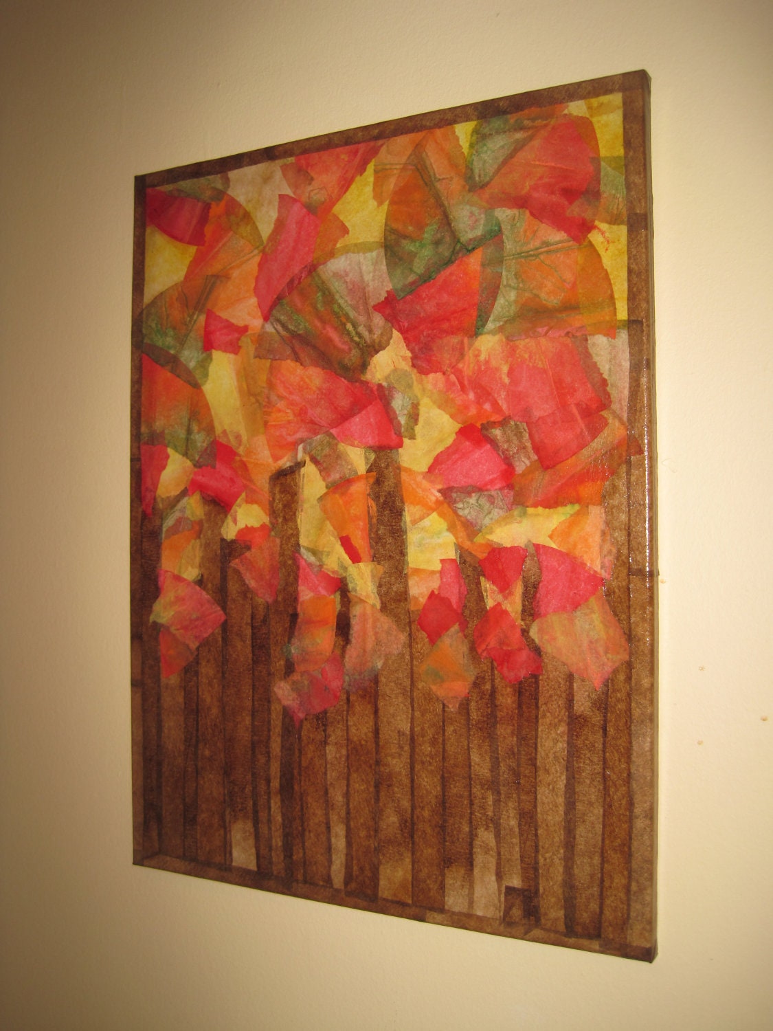 COFFEE FILTER ART- Fall Foliage - Wall Art Wall Hanging Canvas Ecofriendly Home Decor Wall  Decor