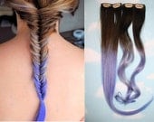 Handmade Ombre Dip Dyed Hair Extensions, Tye Dye Tips, 20-22 inches long, Clip In Hair Extensions, Hippie Hair, Pastel Festival Hair