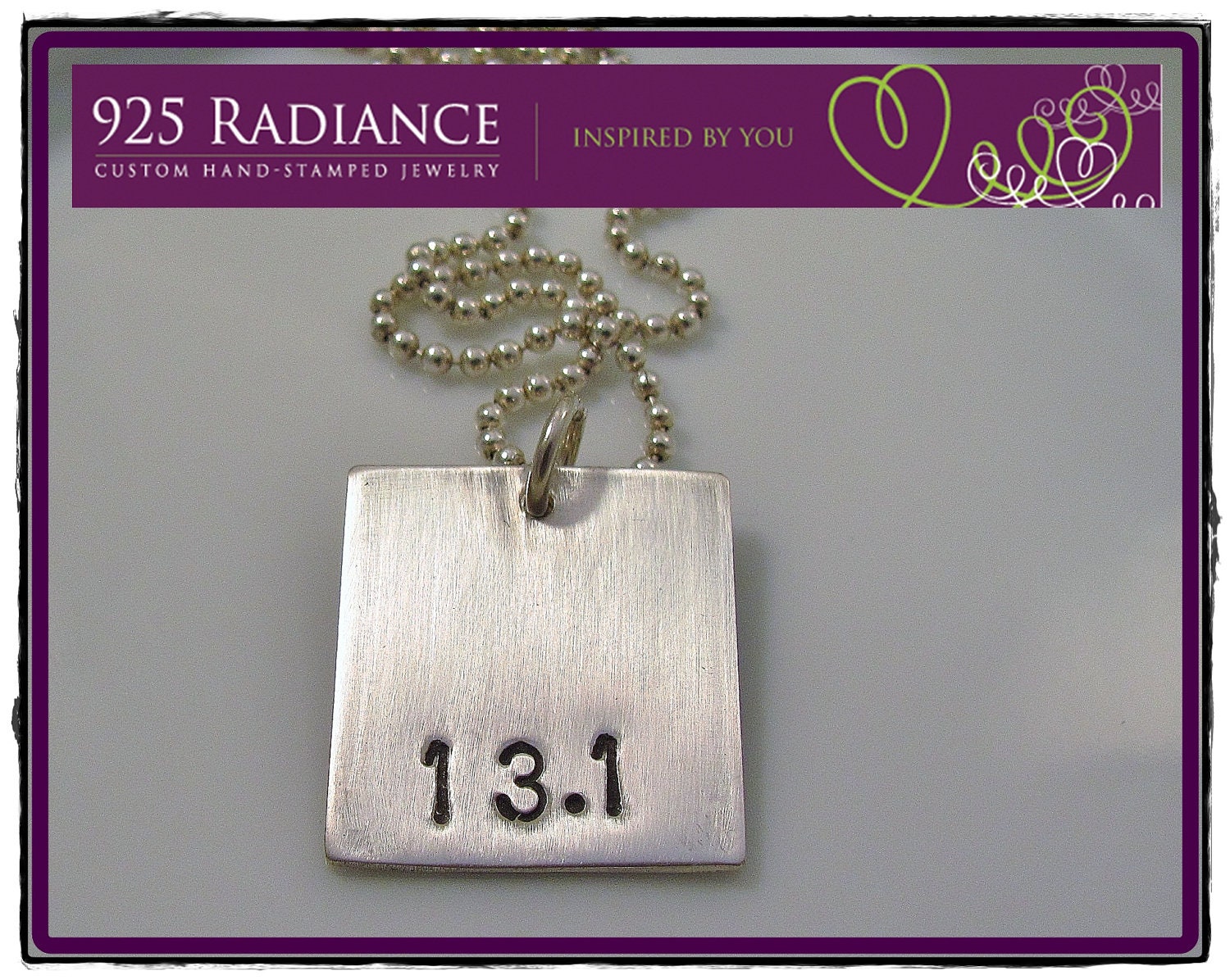 HALF MARATHON  - Sterling Silver Hand Stamped Run 13.1 Half Marathon Necklace