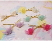 Pair of Angelic Friends Memento Mori Resin Hair Pins for Mori Girl, Cult Party Kei, or Romantic Angel Style