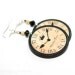 clock  Earrings London Round Earth tones decoupage jewelry Brown Ecru Beige, gift for her under 25