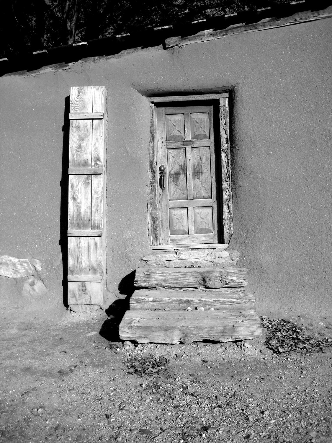 New Mexico Landscape B&W Photography 11x14-Urban Rural Art-Fine Art Photography-Santa Fe Modern Southwestern Adobe Architecture