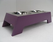 Pet Feeder Cat or Small Dog with Stainless Steel Removable Dish Elevated Choose your Favorite Color