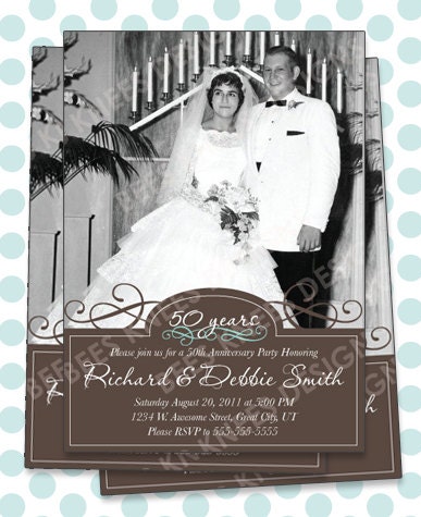 25th 50th Wedding Anniversary Invitation Will work for any anniversary Customized for you