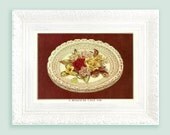 Vintage Baking Print in Aqua Duck Egg Blue Pink Lemon Pastel Shades. Vintage confectionery print. Vintage Dessert Print. 11x8 Mint VC1