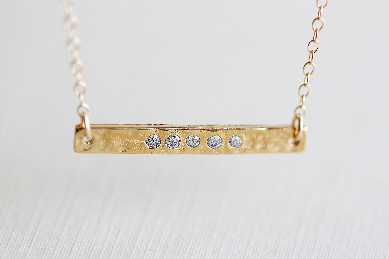 Sideways Gold Bar Necklace - side golden bar 14k gold filled necklace, modern statement jewelry by petitor