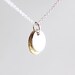 Simple Everyday Necklace - mixed sterling silver and gold coin, sun and moon jewelry, opposites attract