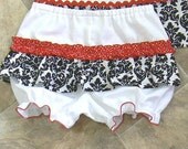 Ruffled Bloomers Two ruffles Ladybug colors size 6 mo to 4t