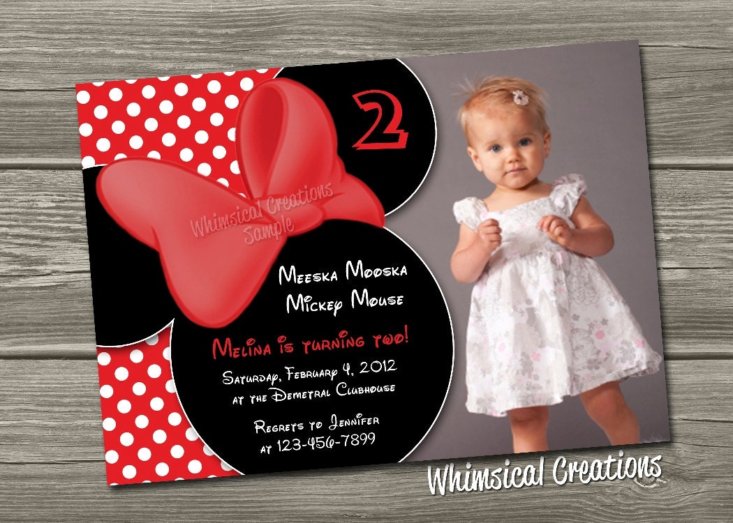 Minnie Mouse Birthday Invitation (Digital File) I Design, You Print - Includes 50% OFF coupon for Thank You card
