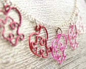 Puzzle Hearts Necklace - Lots O' Love - Red and Pink