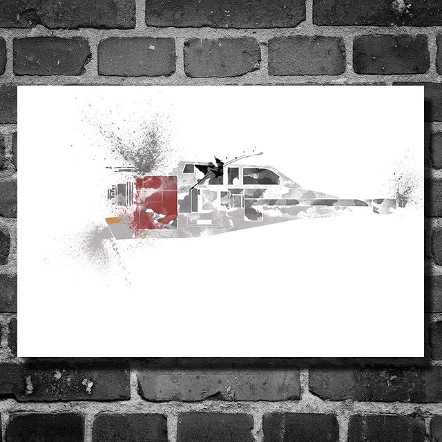 Star Wars art Snow Speeder star wars poster movie poster 11x17