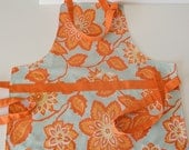 Orange & Teal Flora Children's Apron