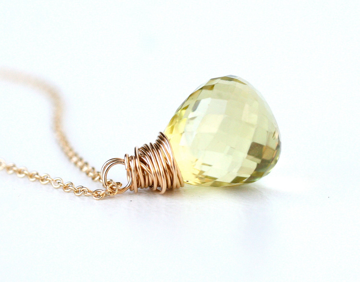 Topaz Necklace on Aaa Lemon Topaz Necklace 14k Gold Filled Simple Everyday Wear Gift